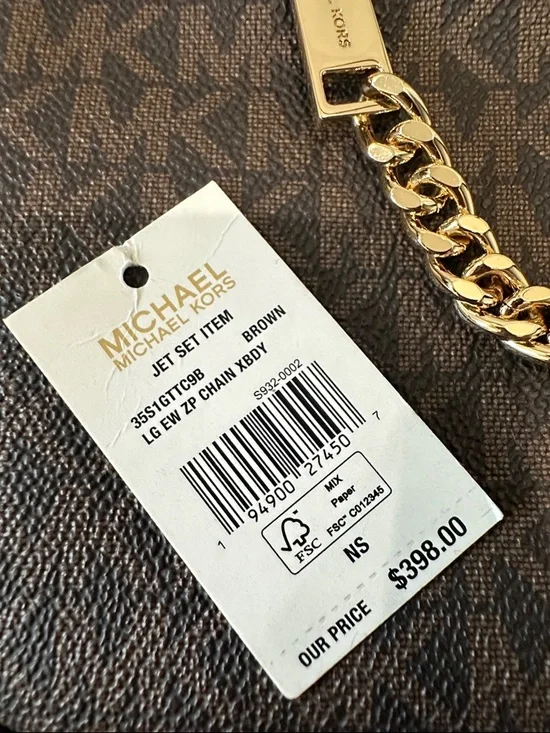 Michael Kors Brown and Gold Logo Crossbody Camera Bag - Picture 2 of 5